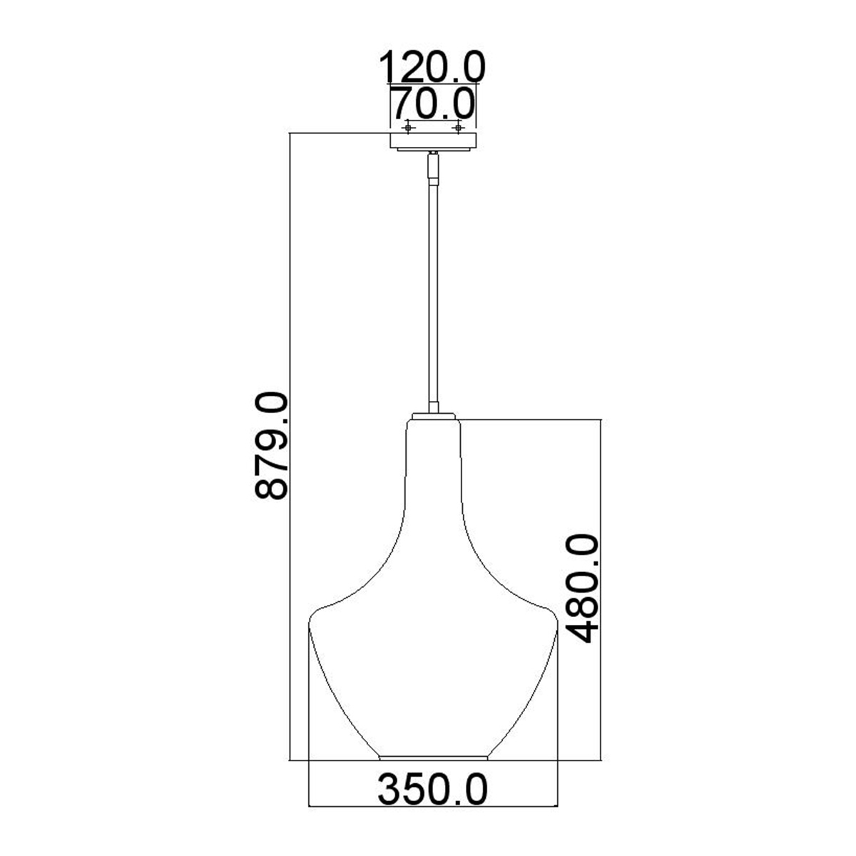 Подвесной светильник прозрачный стеклянный органической формы Kichler в Тюмени