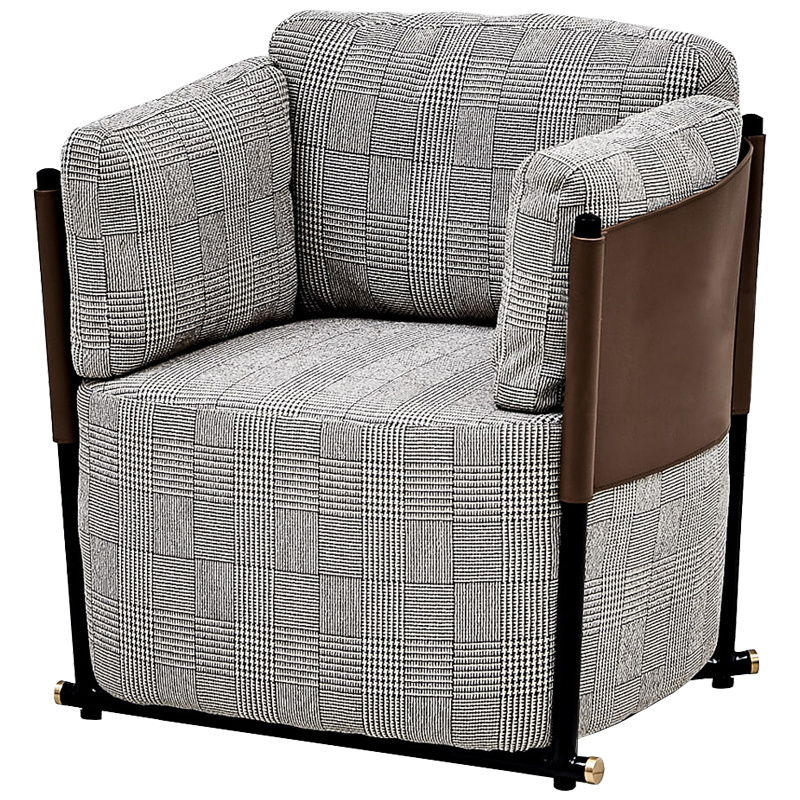 Кресло Furness Chair Черно-белый Коричневый Черный Кресло Furness Chair Черно-белый Коричневый Черный в Тюмени | Loft Concept