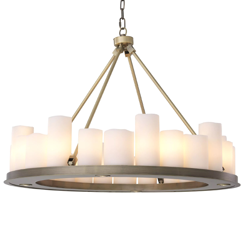 Люстра Eichholtz Chandelier Commodore 90 cm Прозрачное Стекло Латунь Белый Люстра Eichholtz Chandelier Commodore 90 cm Прозрачное Стекло Латунь Белый в Тюмени | Loft Concept