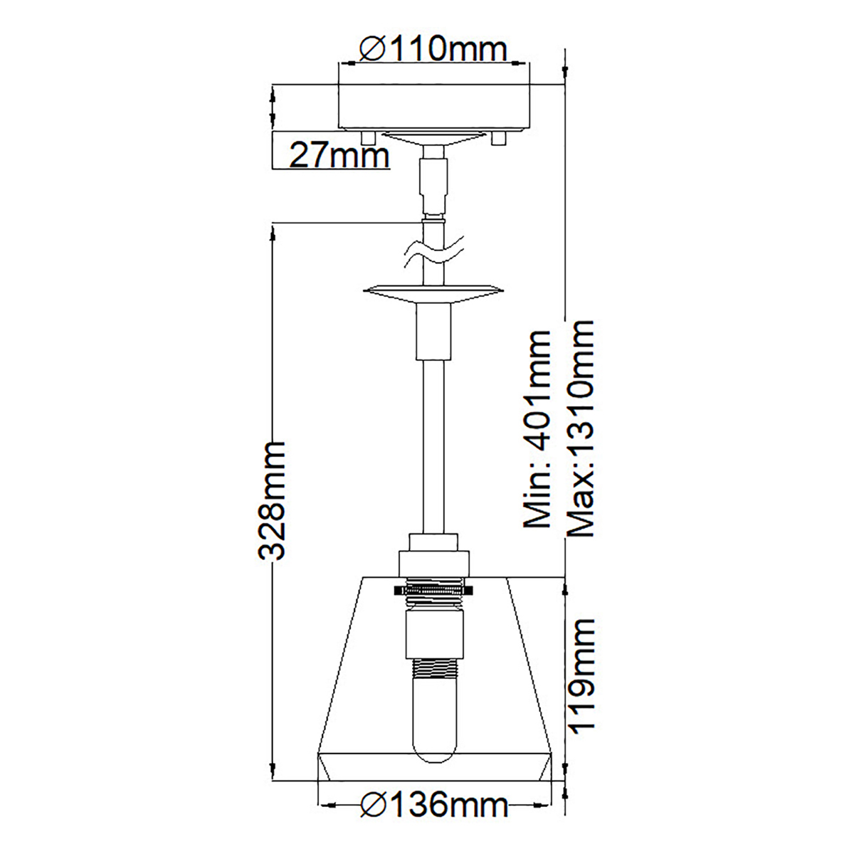 Подвесной светильник хромированного цвета с граненым прозрачным стеклянным плафоном Elstead Lighting в Тюмени
