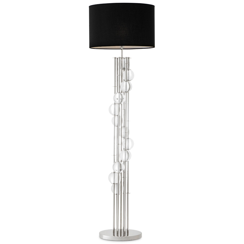 Торшер Eichholtz Floor Lamp Lorenzo Nickel & black Никель Черный Прозрачный Торшер Eichholtz Floor Lamp Lorenzo Nickel & black Никель Черный Прозрачный в Тюмени | Loft Concept