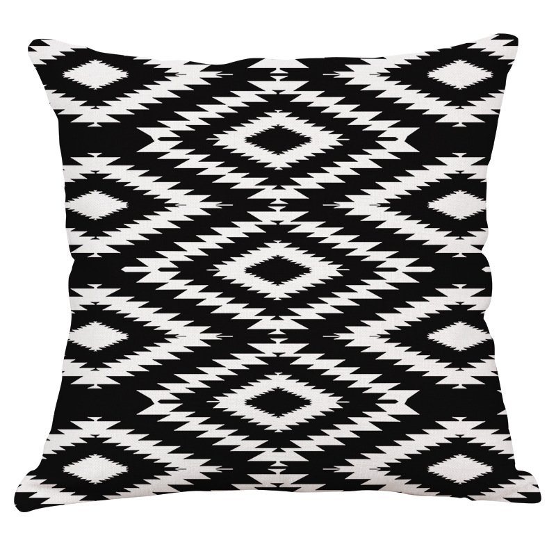 Декоративная подушка Black and White Pattern #5 Черно-белый Декоративная подушка Black and White Pattern #5 Черно-белый в Тюмени | Loft Concept