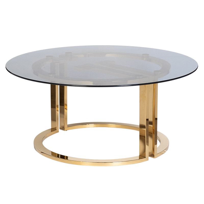 Кофейный стол Umberto Coffee Table Глянцевое золото Стекло Смок Кофейный стол Umberto Coffee Table Глянцевое золото Стекло Смок в Тюмени | Loft Concept