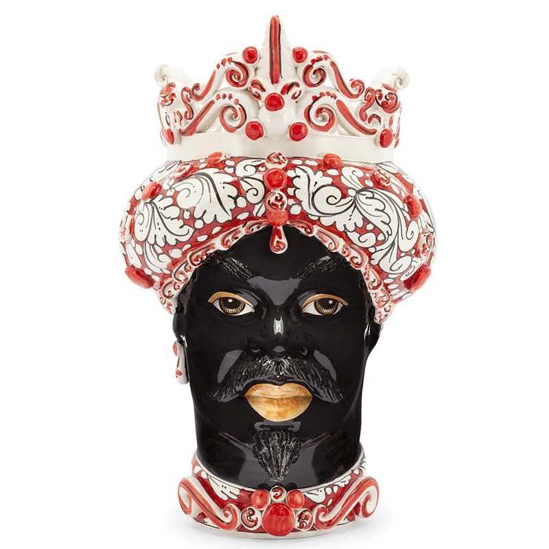 Ваза VASE MORO MAN MEDIUM red Черный Белый Красный Ваза VASE MORO MAN MEDIUM red Черный Белый Красный в Тюмени | Loft Concept