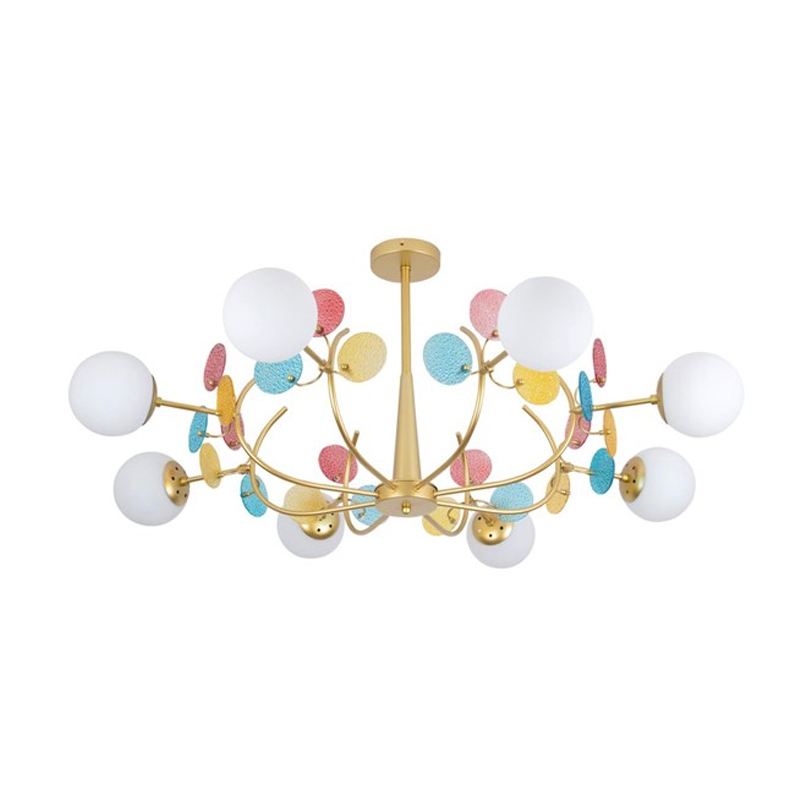 Потолочная Люстра MATISSE Multi glass 8 плафонов Золотой Латунь Потолочная Люстра MATISSE Multi glass 8 плафонов Золотой Латунь в Тюмени | Loft Concept