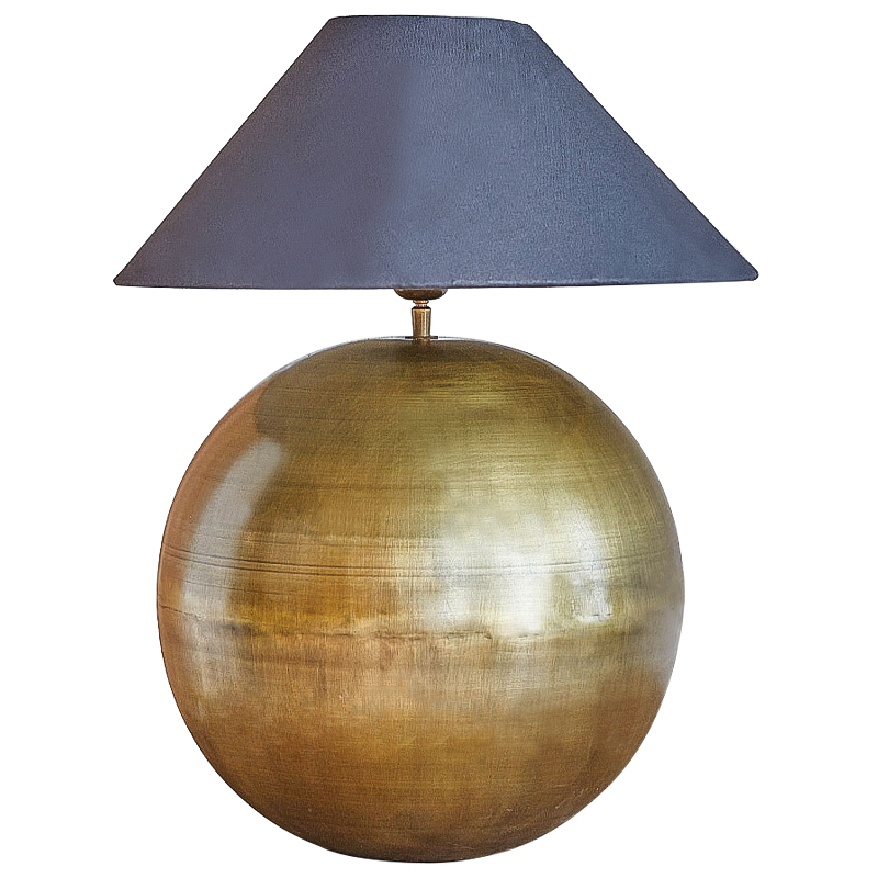 Настольная лампа с абажуром Metall Brass Ball Table Lamp Серый Латунь Настольная лампа с абажуром Metall Brass Ball Table Lamp Серый Латунь в Тюмени | Loft Concept