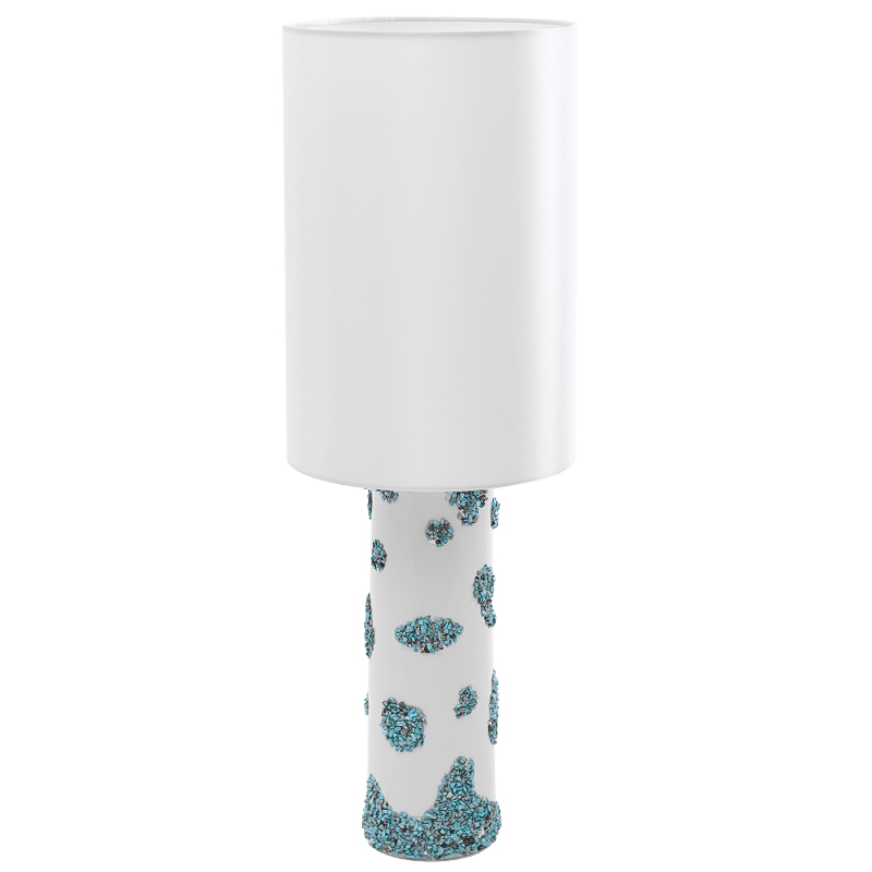 Настольная лампа Jessamond Table Lamp с абажуром Белый Бирюзовый Настольная лампа Jessamond Table Lamp с абажуром Белый Бирюзовый в Тюмени | Loft Concept