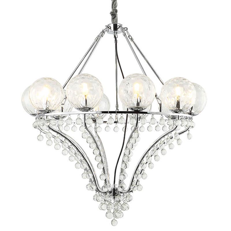Люстра Melaine Chandelier chrome Хром Прозрачный (Transparent) Люстра Melaine Chandelier chrome Хром Прозрачный (Transparent) в Тюмени | Loft Concept