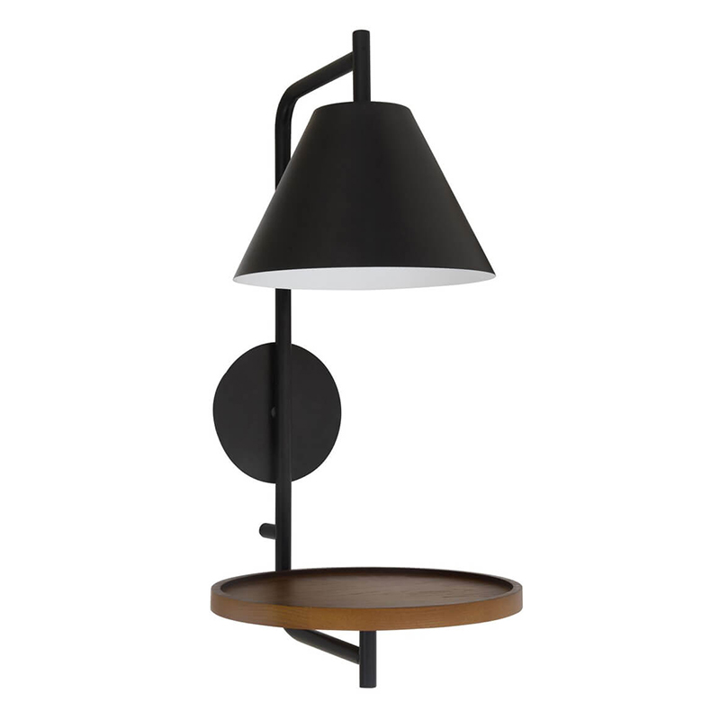 Бра с полкой Darko Wall Lamp Черный Древесина Бра с полкой Darko Wall Lamp Черный Древесина в Тюмени | Loft Concept