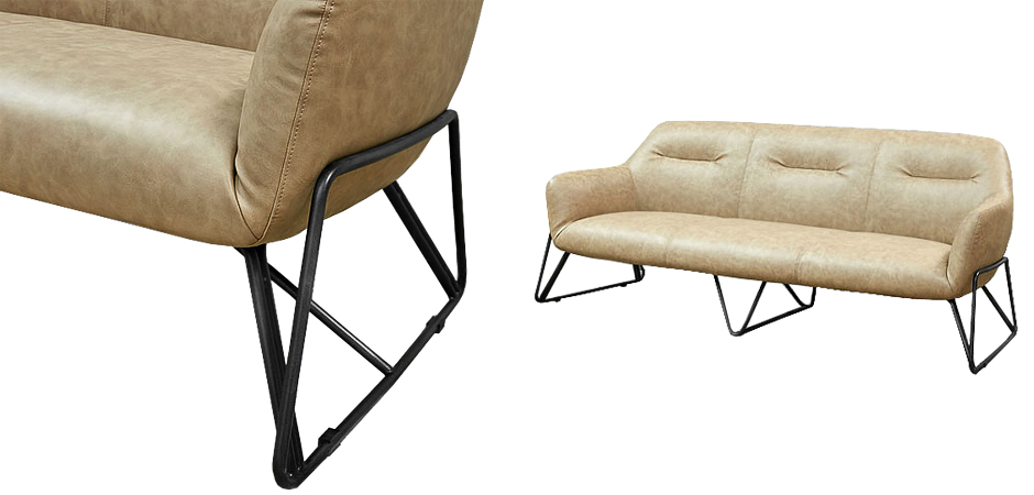 Диван Triangular Legs Triple Sofa - фото №1