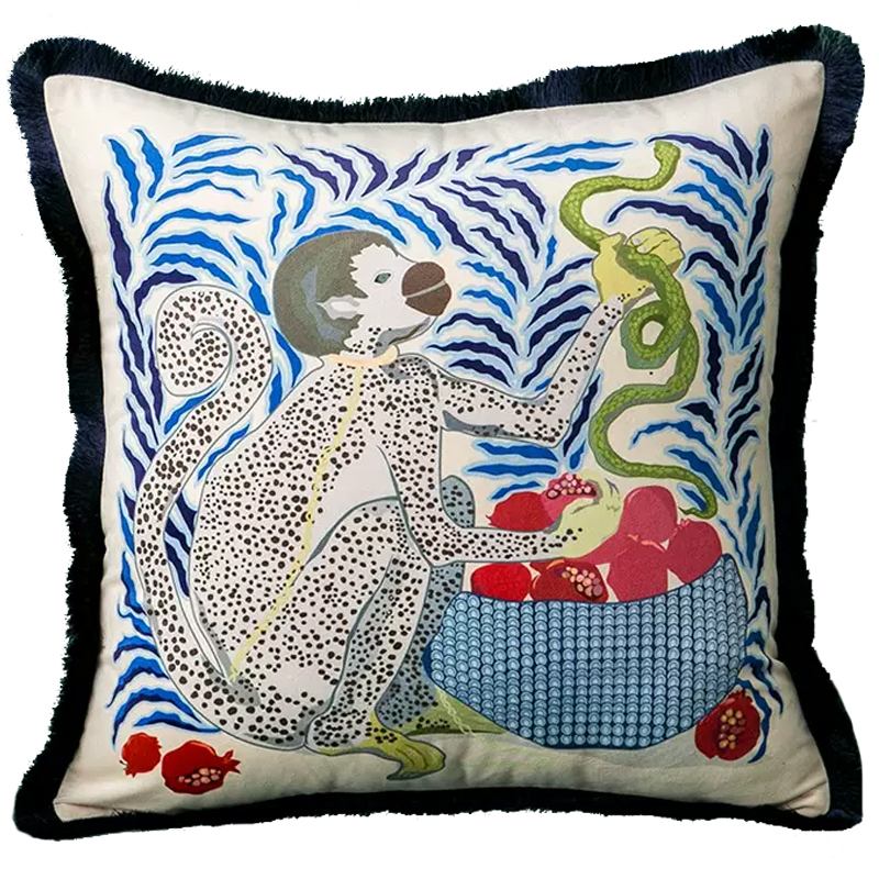 Декоративная подушка Monkey and Snake Cushion Бежевый Мульти Декоративная подушка Monkey and Snake Cushion Бежевый Мульти в Тюмени | Loft Concept
