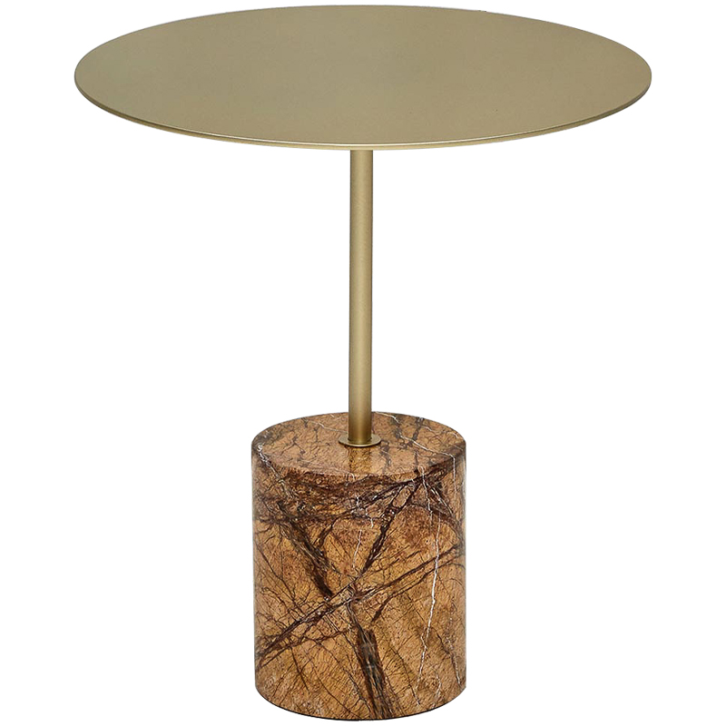 Приставной стол Thabi Light Brown Side table Коричневый Золотой Приставной стол Thabi Light Brown Side table Коричневый Золотой в Тюмени | Loft Concept