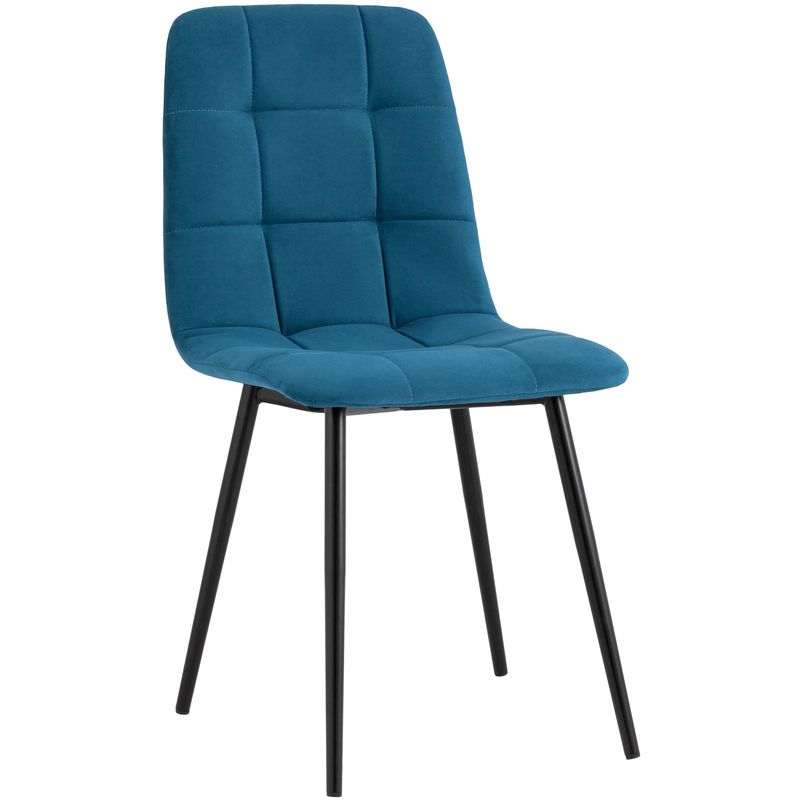 Стул NANCY S-2 Chair Пыльно-Синий Велюр Синий Черный в Тюмени | Loft Concept 