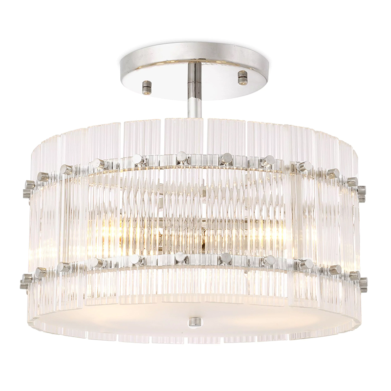 Потолочный светильник Eichholtz Ceiling Lamp Ruby Round Nickel Никель Прозрачное Стекло Потолочный светильник Eichholtz Ceiling Lamp Ruby Round Nickel Никель Прозрачное Стекло в Тюмени | Loft Concept