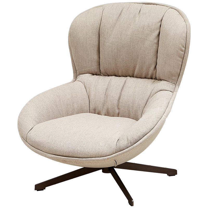 Кресло вращающееся бежевое Kemp Armchair Бежевый Коричневый Кресло вращающееся бежевое Kemp Armchair Бежевый Коричневый в Тюмени | Loft Concept