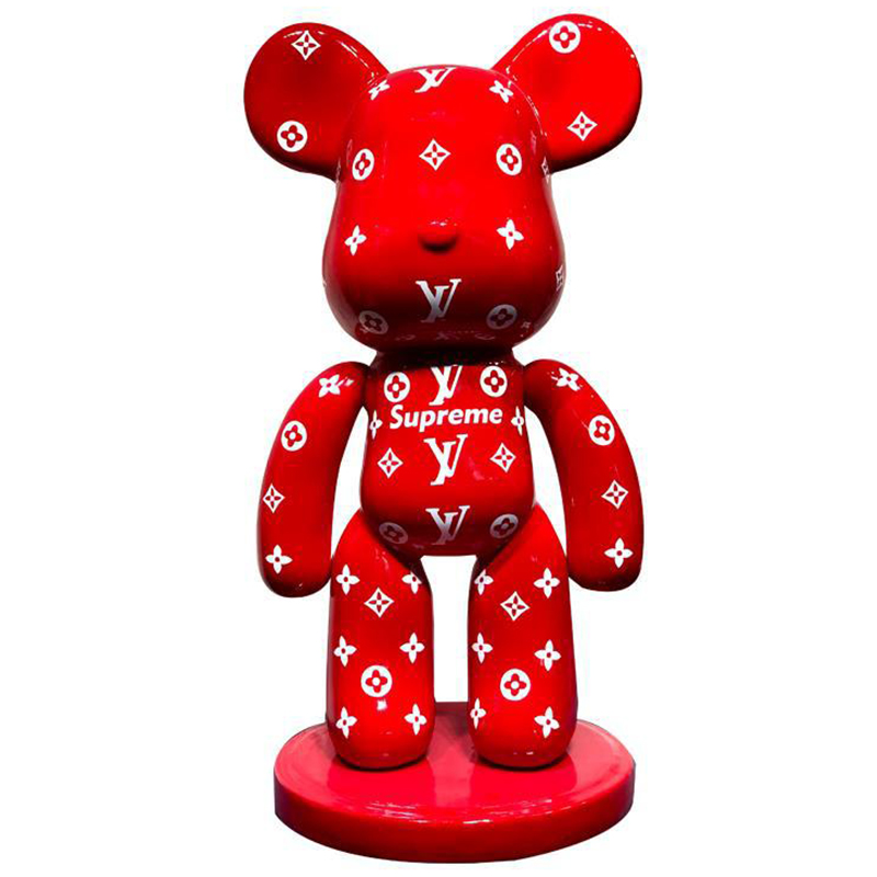 Статуэтка Bear Supreme on stand Красный Белый Статуэтка Bear Supreme on stand Красный Белый в Тюмени | Loft Concept