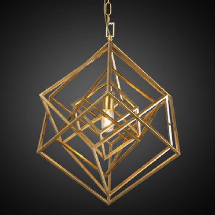 Подвесной светильник CUBIST Chandelier Gold 1 bulbs Золотой Подвесной светильник CUBIST Chandelier Gold 1 bulbs Золотой в Тюмени | Loft Concept