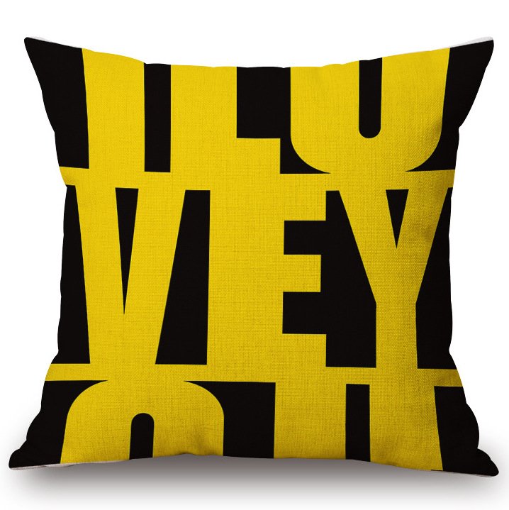 Декоративная подушка Yellow Letters Декоративная подушка Yellow Letters в Тюмени | Loft Concept