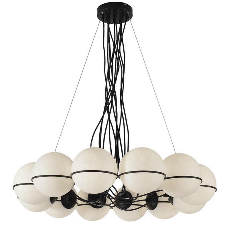 Люстра Gino Sarfatti Model 2109 12 Lamp Черный Прозрачный белый Люстра Gino Sarfatti Model 2109 12 Lamp Черный Прозрачный белый в Тюмени | Loft Concept