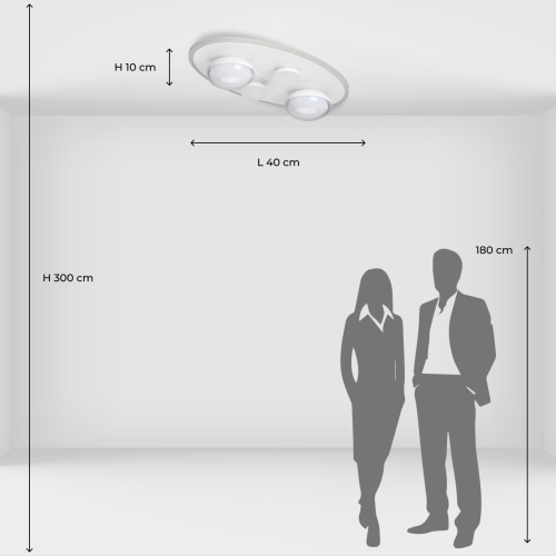 Потолочный светильник овальной формы белого цвета с 4-мя лампами Lunar Pebbles в Тюмени