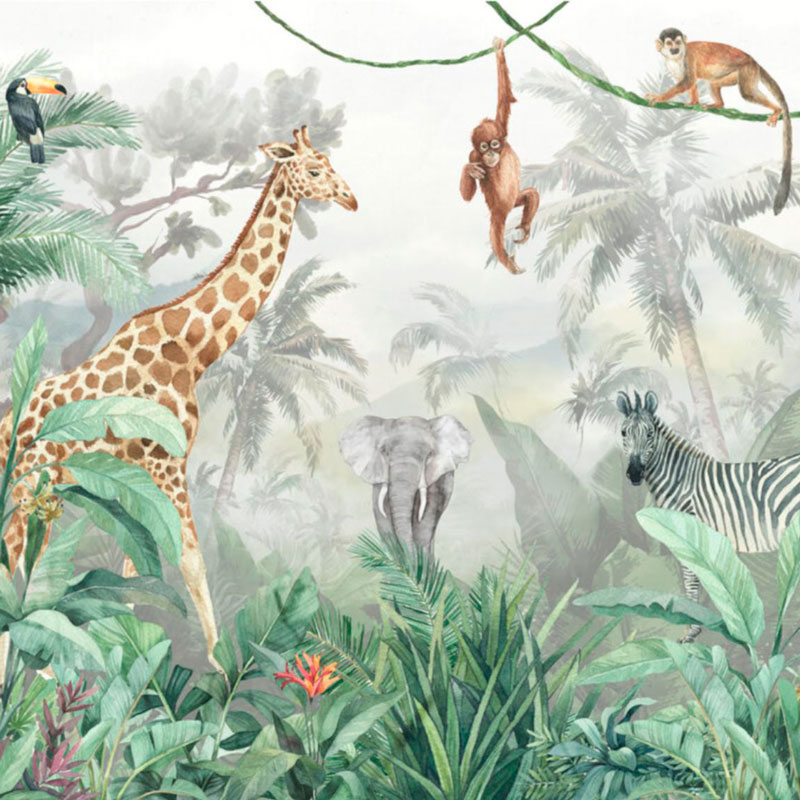 Обои ручная роспись Jungle Friends II  в Тюмени | Loft Concept 