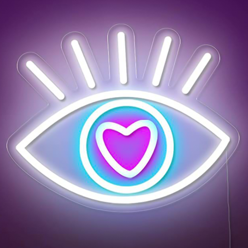 Неоновая настенная лампа Lucky Eye Neon Wall Lamp Белый Бирюзовый Розовый Прозрачный Неоновая настенная лампа Lucky Eye Neon Wall Lamp Белый Бирюзовый Розовый Прозрачный в Тюмени | Loft Concept