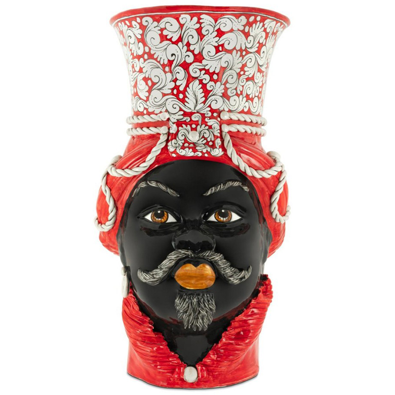 Ваза Vase Moro Man Giant Ornate Красный Черный Ваза Vase Moro Man Giant Ornate Красный Черный в Тюмени | Loft Concept