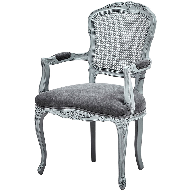 Стул с подлокотниками Maria Antoinette Stool II Серый Светло-серый Стул с подлокотниками Maria Antoinette Stool II Серый Светло-серый в Тюмени | Loft Concept