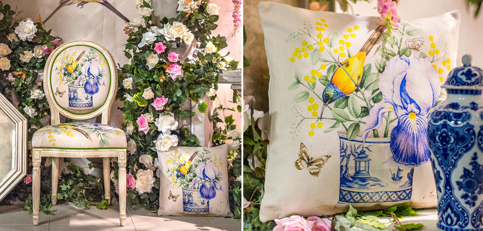 Декоративная подушка Blue Iris Pillow Декоративная подушка Blue Iris Pillow - Loft-Concept в Тюмени