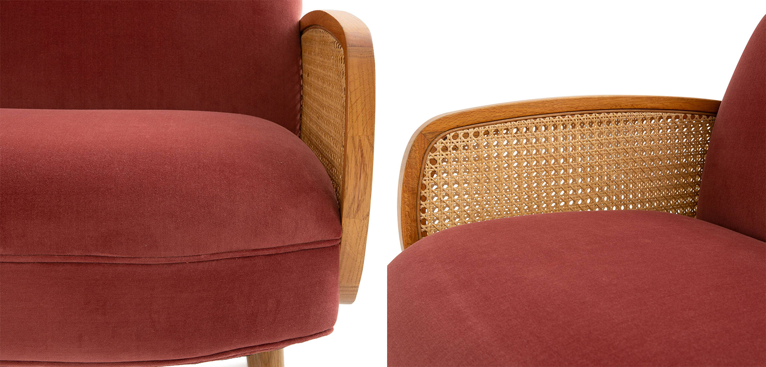 Диван Morten Wicker Crimson Sofa Малиновый - фото №1