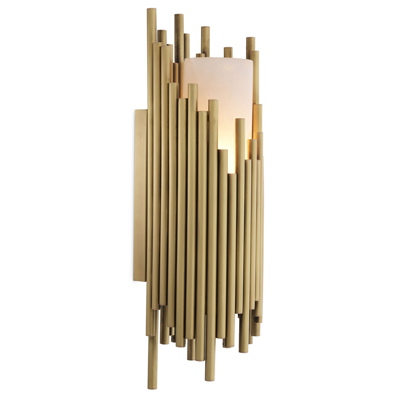Бра Eichholtz Wall Lamp Bartoli Латунь Античная полированная Белый Бра Eichholtz Wall Lamp Bartoli Латунь Античная полированная Белый в Тюмени | Loft Concept