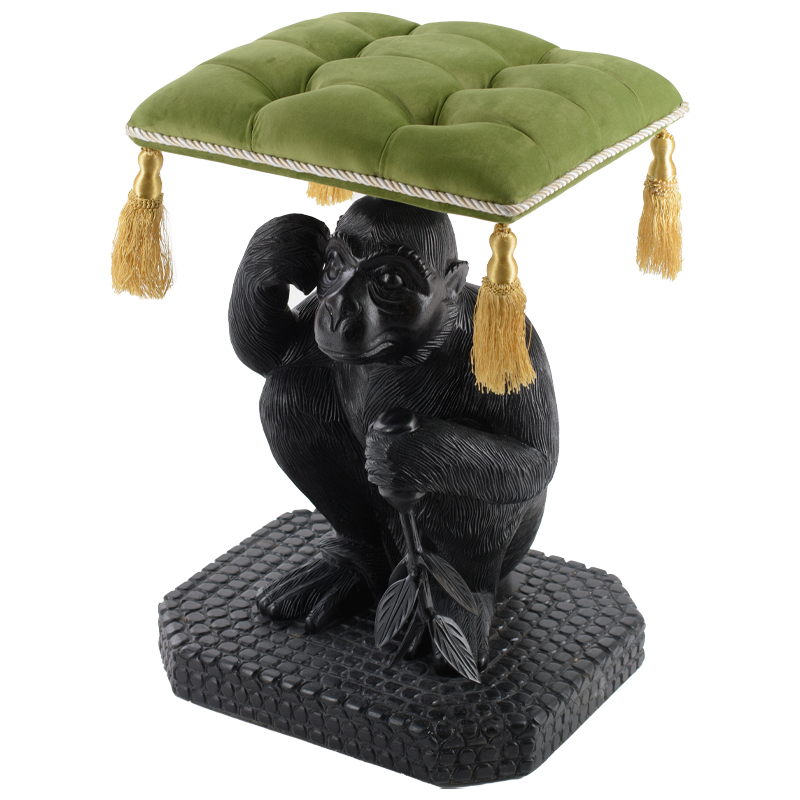 Табурет Stool Monkey ручная работа Черный Зеленый Табурет Stool Monkey ручная работа Черный Зеленый в Тюмени | Loft Concept