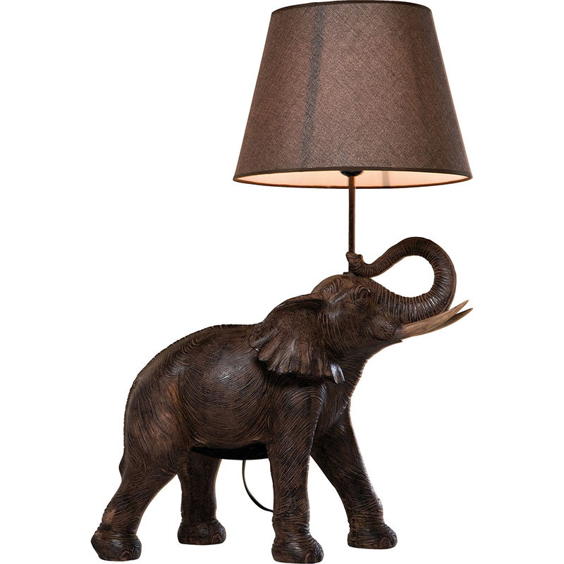 Настольная лампа Elephant Holding Lampshade Коричневый Настольная лампа Elephant Holding Lampshade Коричневый в Тюмени | Loft Concept
