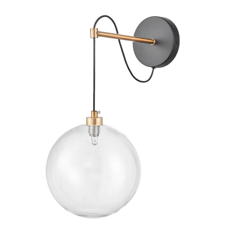 Бра Hanging Ball Sconce Золотой Прозрачный Черный Бра Hanging Ball Sconce Золотой Прозрачный Черный в Тюмени | Loft Concept