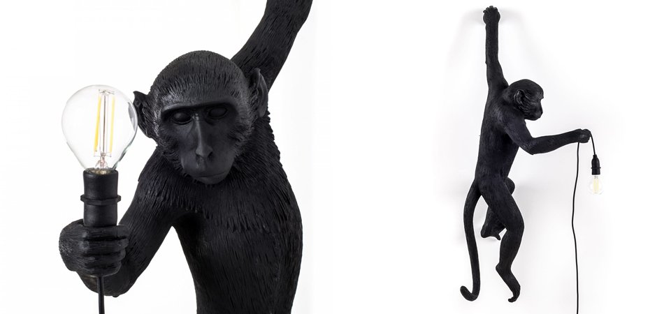 БРА SELETTI MONKEY LAMP HANGING VERSION Black БРА SELETTI MONKEY LAMP HANGING VERSION Black - Loft-Concept в Тюмени