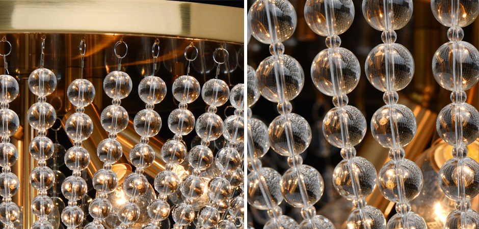 Потолочный светильник Virginia Clear Beads ceiling Gold L Потолочный светильник Virginia Clear Beads ceiling Gold L - Loft-Concept в Тюмени