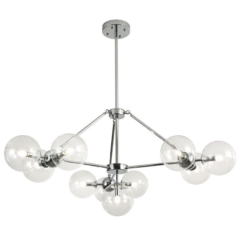 Люстра Modo Chandelier Chrome 10 Хром Прозрачное Стекло Люстра Modo Chandelier Chrome 10 Хром Прозрачное Стекло в Тюмени | Loft Concept