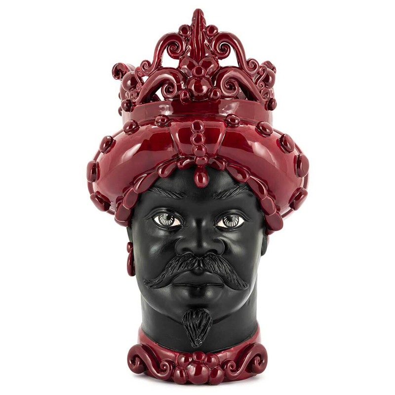 Ваза VASE MORO MAN MED. MAT H45 burgundy Черный Бургундский красный Ваза VASE MORO MAN MED. MAT H45 burgundy Черный Бургундский красный в Тюмени | Loft Concept