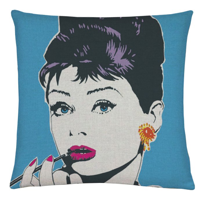 Декоративная подушка Audrey Hepburn #3 Синий Декоративная подушка Audrey Hepburn #3 Синий в Тюмени | Loft Concept