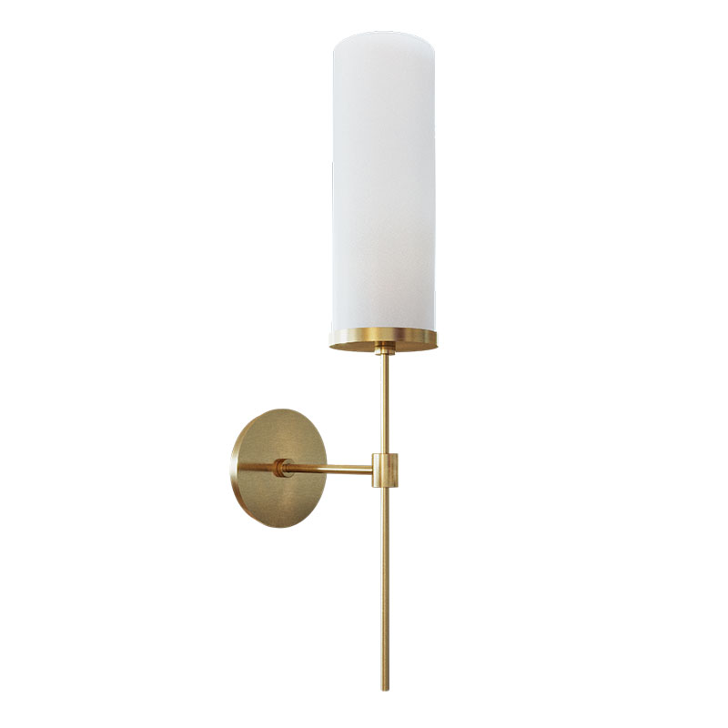 Бра Дизайнерское Elongated Candle Holder Стеклянный Плафон Латунь Белый Бра Дизайнерское Elongated Candle Holder Стеклянный Плафон Латунь Белый в Тюмени | Loft Concept