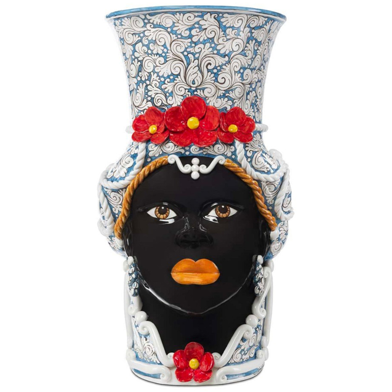 Ваза Vase Moro Lady Giant Flower Blue and Red Голубой Красный Черный Белый Мульти Ваза Vase Moro Lady Giant Flower Blue and Red Голубой Красный Черный Белый Мульти в Тюмени | Loft Concept