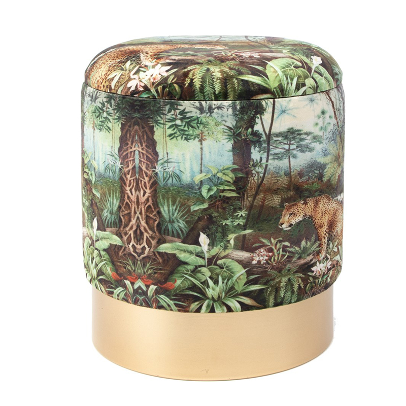 Пуф PUF Jungle Print lynx small Мульти Золотой Пуф PUF Jungle Print lynx small Мульти Золотой в Тюмени | Loft Concept