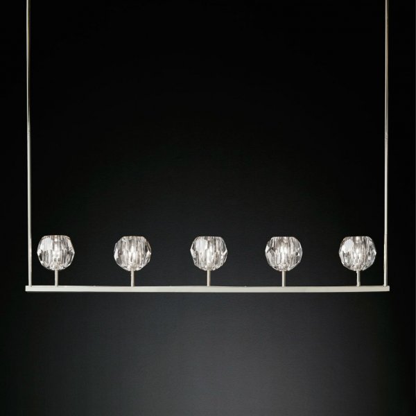 Люстра RH Boule De Cristal Linear Chandelier 5 Прозрачный Люстра RH Boule De Cristal Linear Chandelier 5 Прозрачный в Тюмени | Loft Concept