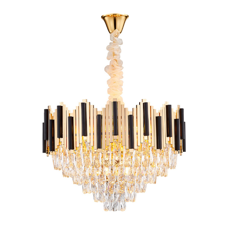 Люстра Хрустальная Lanse Crystal Chandelier Золотой Черный Прозрачное Стекло Люстра Хрустальная Lanse Crystal Chandelier Золотой Черный Прозрачное Стекло в Тюмени | Loft Concept