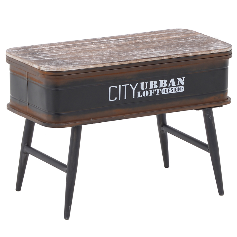Приставной стол City Urban Loft Design Table black Коричневый винтаж Винтажный черный Приставной стол City Urban Loft Design Table black Коричневый винтаж Винтажный черный в Тюмени | Loft Concept