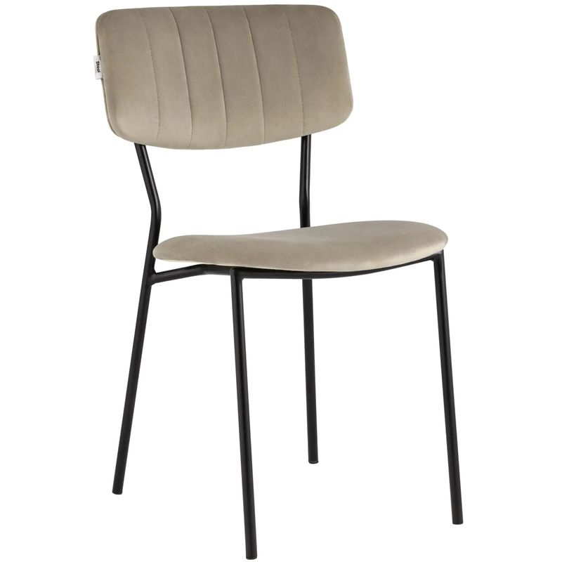 Стул Singer Chair без подлокотника Бежевый Велюр Бежевый Черный в Тюмени | Loft Concept 