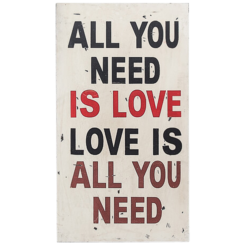 Постер All you need is love Черно-белый Красный Постер All you need is love Черно-белый Красный в Тюмени | Loft Concept