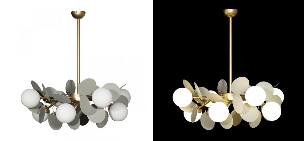 Люстра MATISSE Chandelier Gray 8 ламп - фото