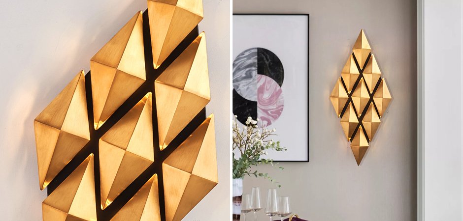 Бра Honeycomb Gold lozenges Wall Lamp Бра Honeycomb Gold lozenges Wall Lamp - Loft-Concept в Тюмени
