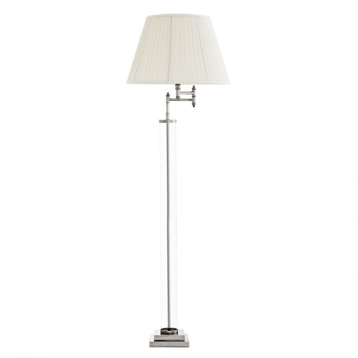 Торшер Eichholtz Floor Lamp Beaufort Никель Прозрачное Стекло Кремовый Торшер Eichholtz Floor Lamp Beaufort Никель Прозрачное Стекло Кремовый в Тюмени | Loft Concept